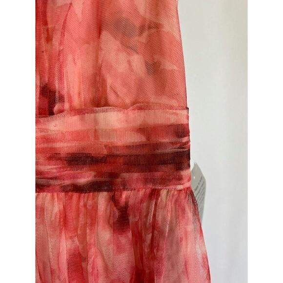 Eliza J Dress Overlay Sleeveless Halter Top A Line V Neck Gauzy Size 6 MSRP $156 - Picture 6 of 10